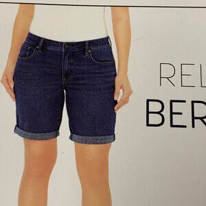 Seven7 Womens Bermuda‎ Mid Rise Denim Shorts With Rolled Hem sz 6 NWT